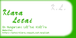 klara letai business card